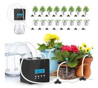 Kit de riego automático por goteo, sistema de riego inteligente con 15 emisores de goteo, antisifón y filtrado para plantas de interior y exterior