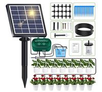 Kit de Riego por Goteo Automático Energía Solar, Sistema de Riego Automático de Jardín con 12 Modos de Temporizador + Manguera de 15 m para Jardín, Plantas de Balcón, Plantas en Macetas al Aire Libre