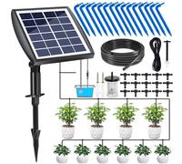 Kit de Riego por Goteo Automático Energía Solar,Sistema de Riego Automático de Jardín con Manguera de 15 M,Dispositivos de Riego Automático con Temporizador para Jardín y Plantas en Macetas de Balcón