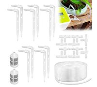 Kit de riego por goteo automático, que incluye mangueras de 10 metros y 1/4 de pulgada, goteros, conectores en T, filtro para sistema de riego automático de plantas de interior