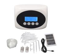 Kit de riego por goteo automático solar con bomba de agua dual y pantalla LCD - USB o energía solar - de riego de plantas de interior para 15 plantas - Flujo de 0,85 litros por