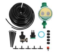 Kit de Riego por Goteo con Doble Salida y Conector Rápido | Plástico, Boquilla Desmontable con Estaca, para Macetas y Balcón, Compatible con Grifos 1/2 y 3/4