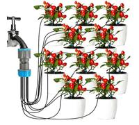 Kit de Riego por Goteo de 10 Cabezales - Sistema Automático para Plantas para Terraza o Invernadero en Maceta para Plantas de Invernadero
