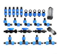 Kit de riego por goteo de 16 mm para parche y cinta no porosa, sistema de riego de jardín para macetas y césped, fácil instalación (50 metros)