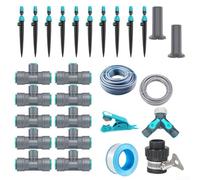 Kit de riego por goteo de boquilla ajustable con configuración QuickConnect para una distribución precisa del agua en jardines, invernaderos y patios (004)