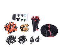 Kit de riego por goteo para jardín, de riego automático con ahorro de agua de 40 m con boquillas ajustables para césped, invernadero, huerta, ABS, manguera negra de 131,2 pies