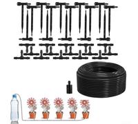 Kit de riego por goteo, sistema de riego automático para plantas en maceta, invernadero, jardines y macizos de flores con control de flujo personalizable (15 m)