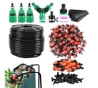 Kit de riego por - Manguera de nebulización de 50 metros | Kit de riego rápido con accesorios instantáneos | para jardín, patio, césped, invernadero, exterior, interior, plataforma elevada,