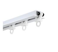 Kit de riel de cortina de aluminio blanco duradero, guía oculta versátil para cortinas de ventana, ideal para decoración del hogar, fuerte, elegante y fácil de instalar