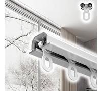 Kit de riel de cortina de aluminio de 2,6 m, soporte de barra deslizante oculto para sala de estar, dormitorio, diseño empotrado negro, ideal para decoración elegante del hogar