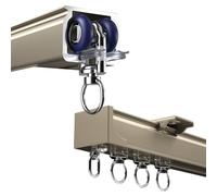 Kit de riel de cortina de aluminio de lujo, guía de rodamiento universal, carga resistente de 40 kg, montaje en pared o techo, ideal para cortinas de división deslizantes, fácil instalación