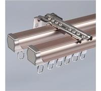 Kit de riel de cortina de aluminio resistente de doble riel para techo o pared, para divisor de habitación, 2 x 150 cm/300 cm, sistema duradero para colgar cortinas