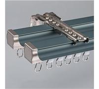 Kit de riel de cortina de aluminio resistente para techo o pared, 2 x 80 cm/160 cm, accesorios de cortina duraderos para decoración del hogar