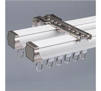Kit de riel de cortina de aluminio resistente para techo o pared para divisor de habitación, 2 x 100 cm/200 cm de longitud ajustable