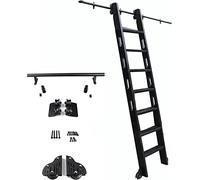 Kit de riel de escalera deslizante | Riel ajustable de 200 cm a 600 cm para puerta de granero para escaleras y armarios de biblioteca (escalera no incluida)