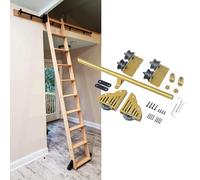 Kit de riel de escalera deslizante rodante para biblioteca y oficina, riel de escalera móvil con rueda de rodillo de suelo