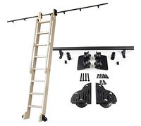 Kit de riel de Escalera retráctil con Ruedas y herrajes deslizantes de Primera Calidad para Acceso a bibliotecas y almacenes.