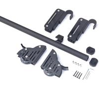 Kit de riel de escalera rodante con gancho, juego de herramientas de escalera deslizante con rodillo superior telescópico y ruedas de suelo con frenos para biblioteca