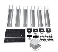Kit de riel de montaje de panel solar para techo plano, soportes de aleación de aluminio 6005-T5 con abrazaderas de extremo y medio para módulos de 30 mm/35 mm, juego de herrajes resistentes (rieles