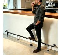 Kit De Riel De Pie para Barra De, Reposapiés De Barra para Interiores, No requiere soldadura Barandilla de apoyo para los pies, Para mesas altas de bar(Black,200cm/6.6ft)