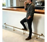 Kit De Riel De Pie para Barra De, Reposapiés De Barra para Interiores, No requiere soldadura Barandilla de apoyo para los pies, Para mesas altas de bar(Gold,160cm/5.2ft)