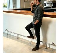 Kit De Riel De Pie para Barra De, Reposapiés De Barra para Interiores, No requiere soldadura Barandilla de apoyo para los pies, Para mesas altas de bar(Silver,500cm/16.4ft)