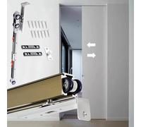 Kit de riel de puerta de bolsillo de cierre suave - Herrajes para puerta corredera de granero para armario y patio - Incluye rodillo y tornillos - Barra champán de 1 pie para accesorio de dormitorio