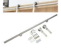 Kit de riel Deslizante de Acero Inoxidable para Escalera de Biblioteca, Estilo Granero, de 2 a 8 m (sin Escalera ni Rodillo de Suelo) (tamaño: Kit de riel de 300 cm)