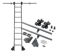 Kit de riel deslizante para escalera de biblioteca rodante, kit de herrajes para escalera de alta resistencia | Kit de riel deslizante para escalera telescópica | Escaleras rodantes para est
