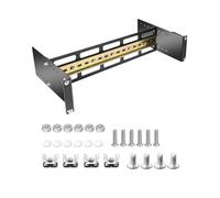 Kit de riel DIN de montaje en rack de 19 pulgadas, chasis de riel DIN ajustable de profundidad 2U ajustable con metal de alta resistencia para convertidores de medios, interruptor Ethernet