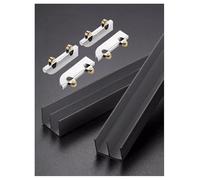 Kit de riel for Puerta corrediza de Vidrio, Rodillos de riel para Puerta corrediza de 5 mm de Grosor para Puertas de Vidrio - Kit de Repuesto Resistente, Color Negro, Apto para gabinetes, estanterías
