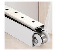 Kit de riel invisible personalizable para puerta corredera, 110 cm, sistema deslizante interno montado en la pared/techo, riel de puerta blanco fácil de instalar para una suavidad