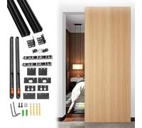 Kit de riel oculto para puerta corredera con cierre suave, riel oculto de aluminio para un funcionamiento suave y silencioso