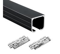 Kit de riel para puerta corredera con rodillos, juego de rieles de montaje en techo de pared para uso comercial y residencial