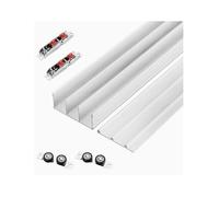 Kit de riel para puerta corredera de armario, sistema de aluminio de 3 pistas para armario, fácil instalación para puertas correderas de panel de madera, diseño sin ranura para un funcionamiento suave