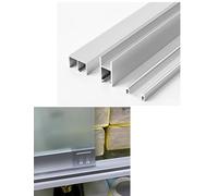 Kit de riel para puerta corredera de deslizamiento silencioso, riel de aluminio para puertas de armario de cristal, armarios y estanterías, funcionamiento suave y duradero