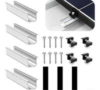 Kit de riel solar de 120 mm en forma de U de montaje de techo de aluminio | Riel guía en forma de U, ajuste preciso de 120 mm, estructura estándar, acabado plateado, soporte de montaje en techo