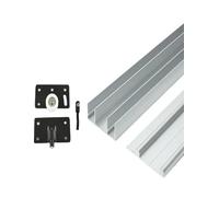 Kit de riel triple para puerta corredera, kit de riel de puerta corredera, kit de repuesto de rueda deslizante silenciosa para armario, puertas de vidrio de granero