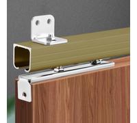 Kit de rieles de Aluminio Color champán para Puertas correderas empotradas - Herrajes de Montaje en Pared para Puertas correderas Tipo Granero, 3,5 m (11,5 pies) - Ideal para armarios y Vest
