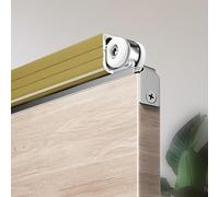 Kit de rieles de Aluminio para Puertas correderas Tipo Granero, Marco de Puerta empotrada de 4 Ruedas para Armario/ropero, Sistema de riel guía de Puerta de derivación (1,1 m/3,6 pies) - Dur