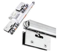 Kit de rieles de vidrio para puerta corredera, riel de derivación de cierre suave de 10 pies para armario, patio, cocina, juego de rodillos duraderos para colgar