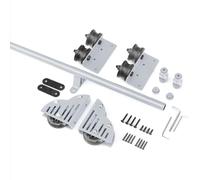 Kit de rieles deslizantes plateados para biblioteca/escalera (sin escalera), rieles deslizantes de tubo redondo con sistema de frenado(Non-telescopic,100cm Kit de pista)