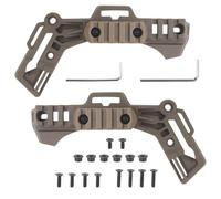 Kit de Rieles Laterales para Casco High-Cut, Sistema de Montaje Tipo ARC para Cascos Tácticos/Bump, para Linterna/Cámara/Audífonos, Guiado de Cables Oculto(Brown)