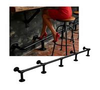 Kit De Rieles Para Pies Barra Negra Estilo Industrial, Para Reposapiés Pub, Restaurante Comercial Para El Hogar, Apoyo Para En Sótano Personalizable(1.5M/4.92FT)