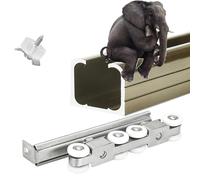 Kit de rieles para puerta corredera de granero, diseño de perfil bajo para puertas exteriores y de bolsillo, fácil de instalar