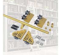 Kit de rieles para puerta corredera de granero para escalera móvil de biblioteca, sistema completo de rieles de escalera rodante de 3.3 a 24 pies con rodillo deslizante, ideal para uso en loft u