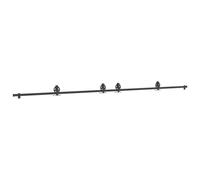 Kit de rieles para puertas correderas, 400 cm, acero negro | Junta para unir dos rieles, apertura ancha, doble puerta, carga 100 kg, instalación con tornillos