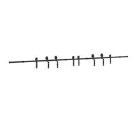 Kit de rieles para puertas correderas, 400 cm, acero negro | Junta para unir dos rieles, tope de puerta incluido, juntas de goma, carga 100 kg, montaje con tornillos