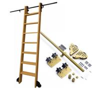 Kit de rieles para puertas corredizas de granero, kit de rieles para escaleras de 3.3 a 24 pies para oficina en loft, kit de rieles para escaleras móviles, sistema de rodillos deslizantes (s