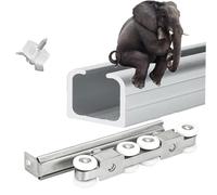 Kit de rieles para Puertas de Granero de Alta Resistencia - 24 pies/20 pies/18 pies/16 pies/12 pies/8 pies/6 pies, riel de Perfil bajo para Puertas corredizas para 1 Puerta pivotante/de Made